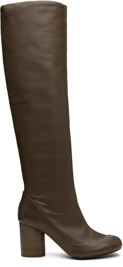 Lemaire Taupe Glove Tall Boots In Br437 Taupe