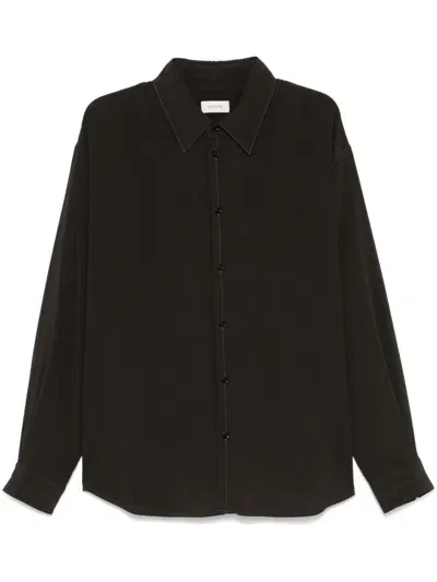 Lemaire Textured Shirt In Black