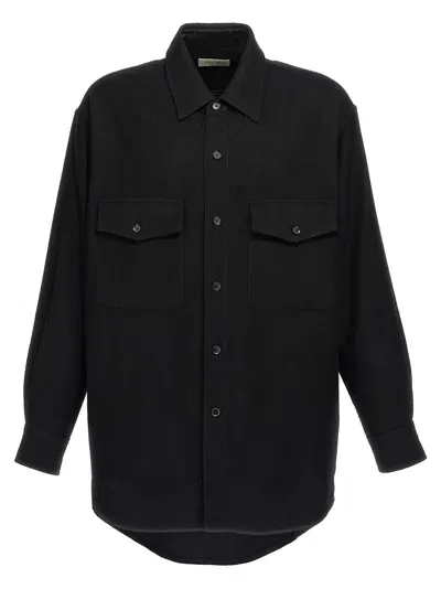 Lemaire Two Pockets Overshirt Shirt In Black