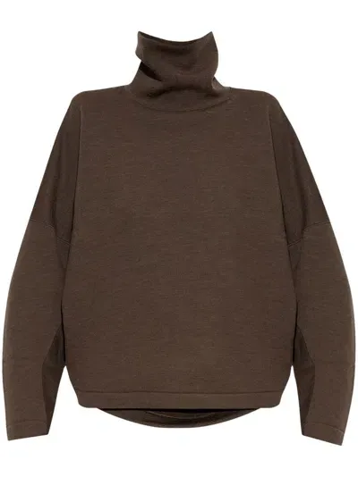 Lemaire Wool Sweatshirt In Brown