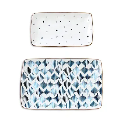 Lenox Blue Bay 2 Piece Nesting Platter Set In Multi