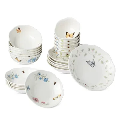 Lenox Butterfly Meadow 24 Piece Bowl Set In White