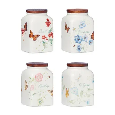 Lenox Butterfly Meadow Cooking Spice Jars, Set Of 4 In White