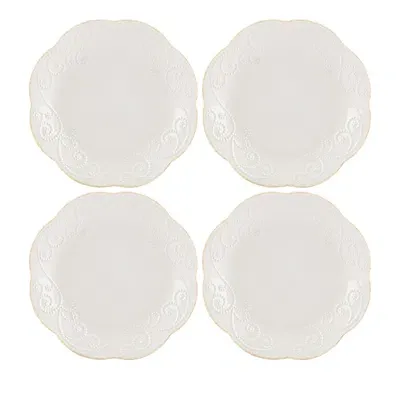 Lenox French Perle White 4pc Dessert Plate Set