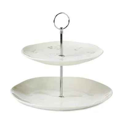 Lenox Oyster Bay 2 Tiered Server In White