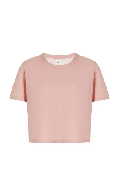 Les Tien May Cropped Cotton T-shirt In Pink