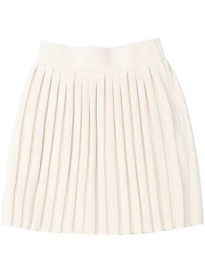 Les Tien Paulina Box Pleat Tennis Skirt Ivory In White