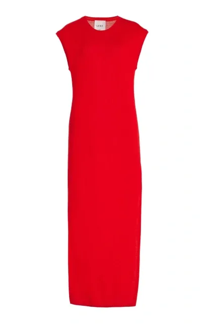 Leset James Wool Maxi Dress In Red