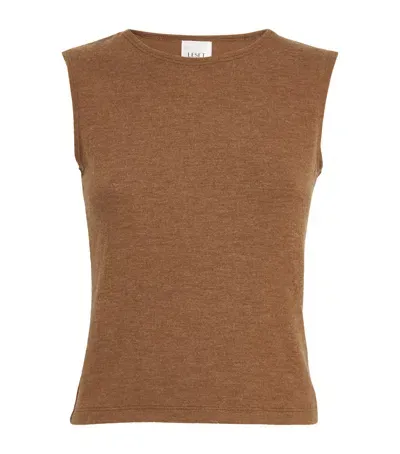 Leset Lauren Knitted Top In Brown