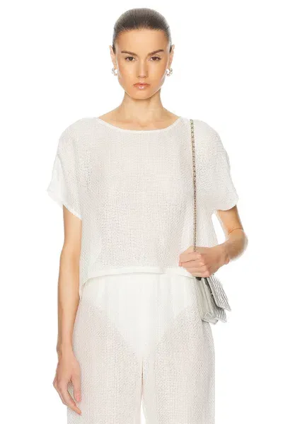 Leset Stella Cap Sleeve Top In White