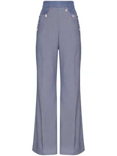 Lethicia Bronstein Clara Flared Trousers In Blue