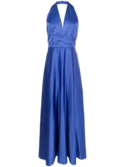 Lethicia Bronstein Nala Lace-panel Maxi Dress In Blue