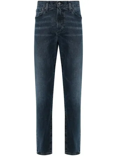 Levi's Straight-leg Stretch Cotton Jeans With A Mid-rise Waist In Blue