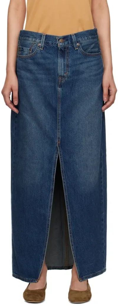 Levi's Ankle Column Skirt In Blue