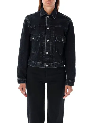 Levi's Cropped Denim Jacket In Black