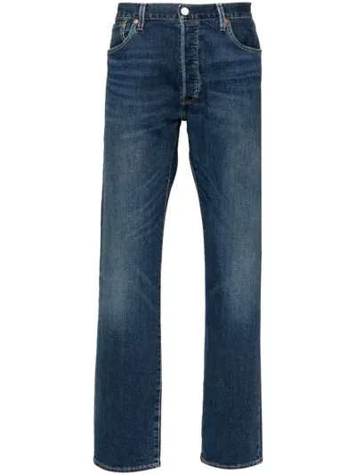 Levi's 501 Straight-leg Jeans In Light-wash Cotton In Blue