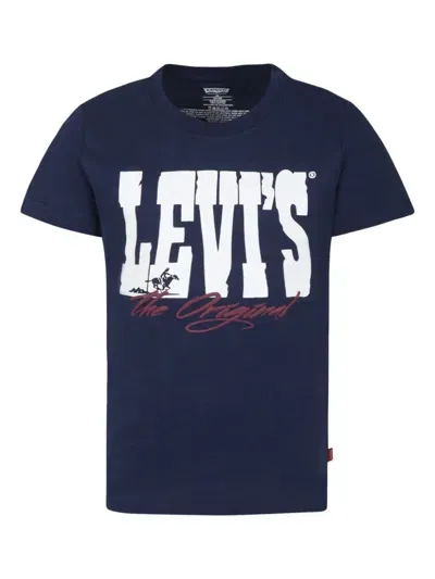 Levi's Kids' Logo-print T-shirt In Blue