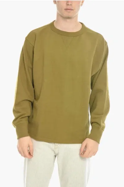 Levi's Solid Color Cotton Crew-neck Sweatshirt In Green