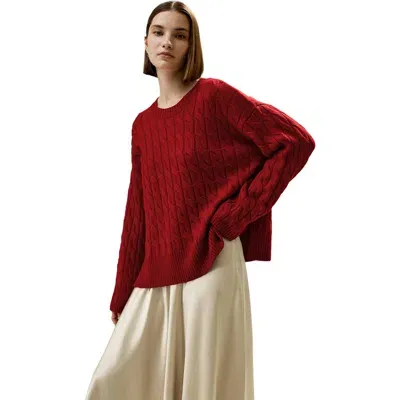 Lilysilk Ultrafine Merino Wool Crewneck Sweater In Red