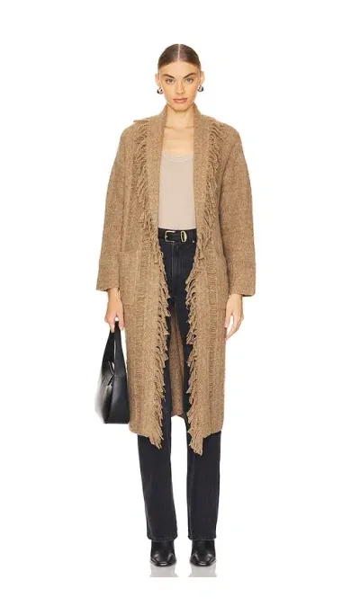 Line & Dot Altura Long Cardigan In Toffee