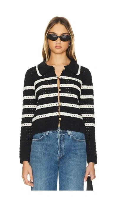 Line & Dot Let Me Be Cardigan In Ivory/black