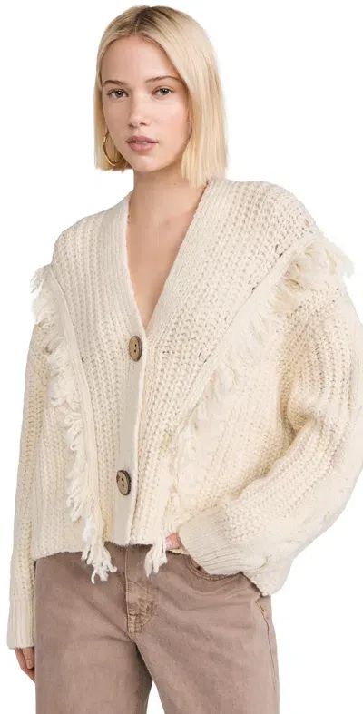 Line & Dot Sade Fringe Cardigan Ivory