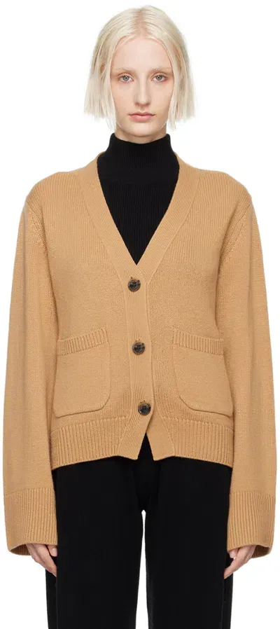 Lisa Yang Brown Danni Cardigan In Vh Savannah