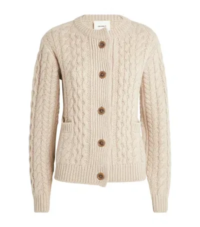 Lisa Yang Cashmere Cable-knit Harriett Cardigan In Beige