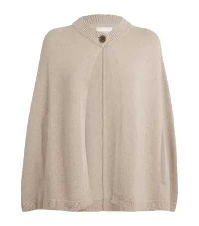 Lisa Yang Cashmere Ruth Poncho In Beige