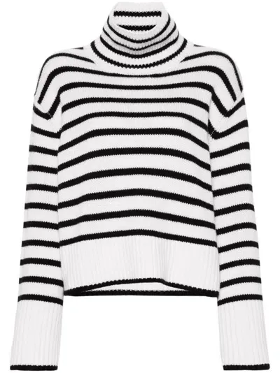 Lisa Yang Fleur Striped Cashmere Jumper In Neutrals/blue