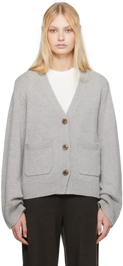 Lisa Yang Gray Danni Cardigan In Do Dove Grey