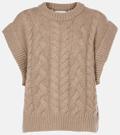 Lisa Yang Hayley Cable-knit Cashmere Sweater Vest In Brown