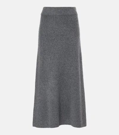 Lisa Yang Kael Cashmere-blend Midi Skirt In Grey