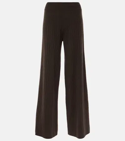 Lisa Yang Katrina Cashmere Wide-leg Pants In Brown