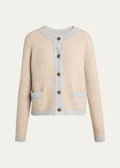 Lisa Yang Mari Cashmere Rib Cardigan Jacket In 褐色