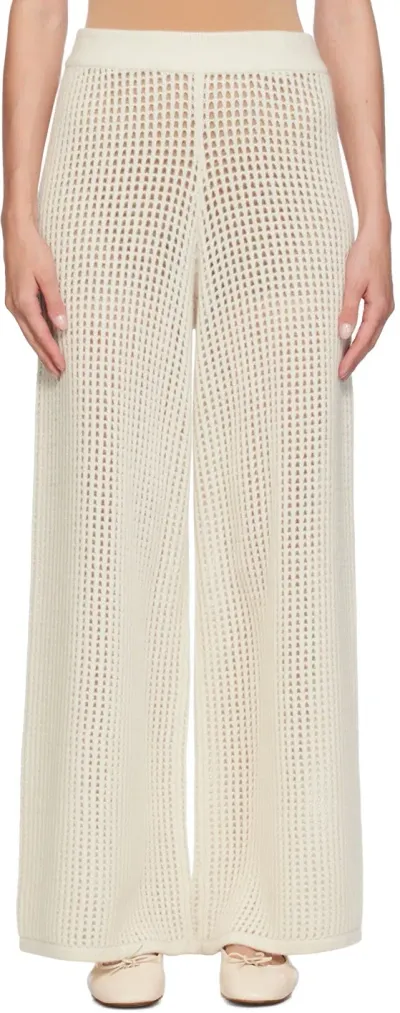 Lisa Yang Mei Open-knit Cashmere Pants In White