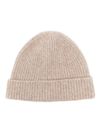 Lisa Yang Ribbed Beanie In Brown