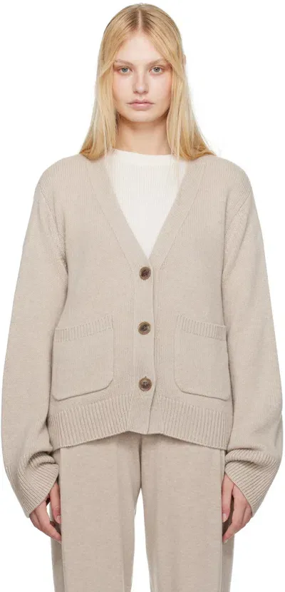 Lisa Yang Taupe Danni Cardigan In Neutrals