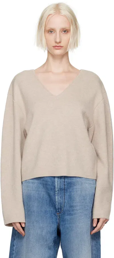 Lisa Yang Taupe Sara Sweater In Sa Sand