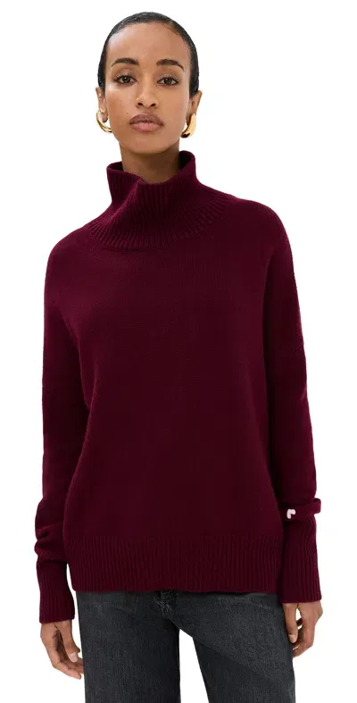 Lisa Yang The Cashmere Heidi Sweater Cherry/soft Pink In Cherry Red