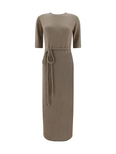 Lisa Yang Tilde Cashmere Long Dress In Brown