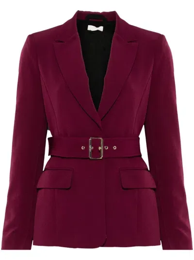 Liu •jo Belted Blazer In Red