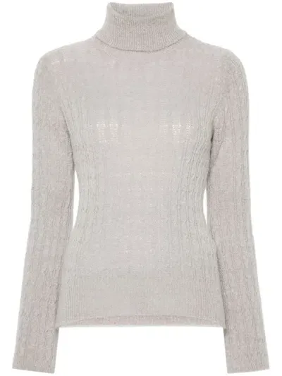 Liu •jo Cable-knit Jumper In Grey