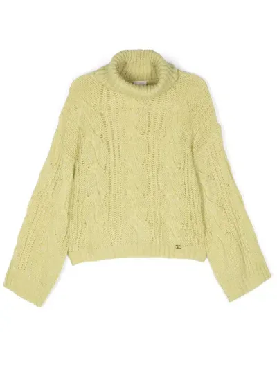 Liu •jo Cable-knit Sweater In Grün