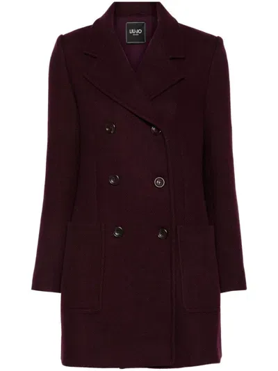 Liu •jo Double-breasted Coat In Red