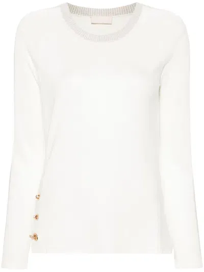 Liu •jo Fine-knit Sweater In White