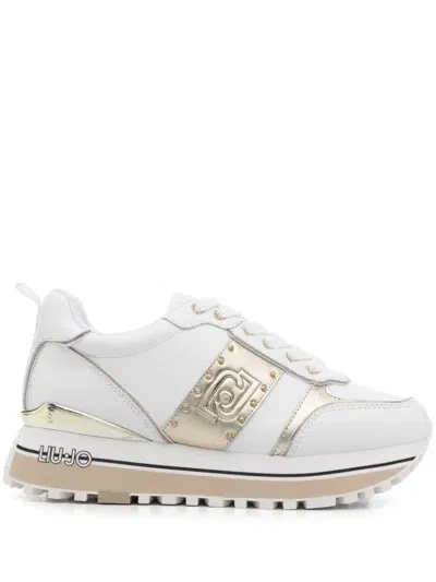 Liu •jo Leather Platform Sneakers In White