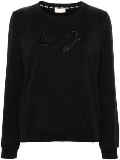 Liu •jo Logo-embroidered Sweatshirt In Black