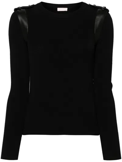 Liu •jo Logo-plaque Sweater In Black