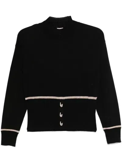 Liu •jo Logo-plaque Sweater In Black